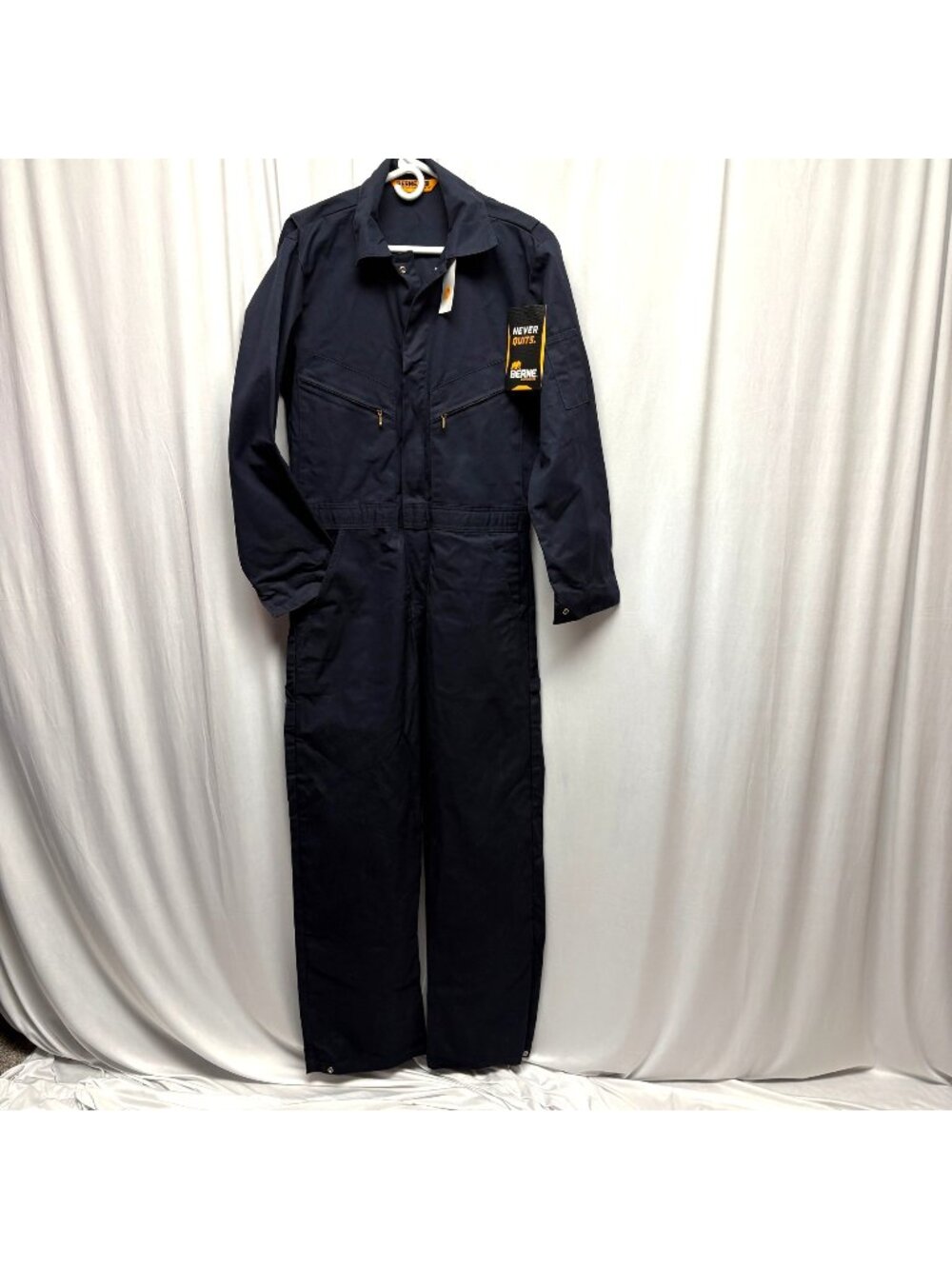 Berne Coveralls Mens Size Small Chest 36-38in Durable Navy Durable Workwear NEW